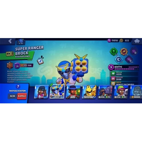  44K Bol Kostümlü Brawl Stars hesabı